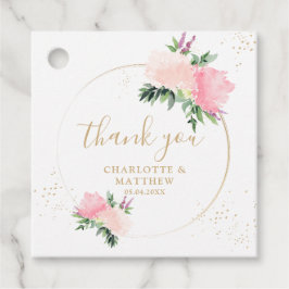 Etiquetas Para Recuerdos Oro floral Gracias 