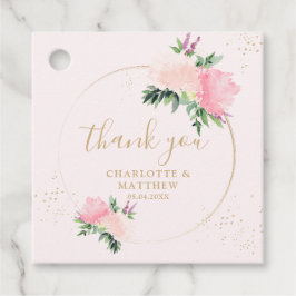 Etiquetas Para Recuerdos Oro floral Gracias