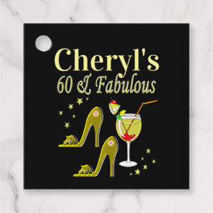 ETIQUETAS PARA RECUERDOS ORO GLAMOROSO 60 CUMPLEAÑOS