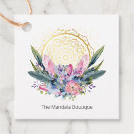 Etiquetas Para Recuerdos Oro Mandala Cristales rosados Psíquicos Fotografía