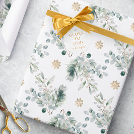 Etiquetas Para Recuerdos Oro moderno Navidades religiosos Gloria al regalo