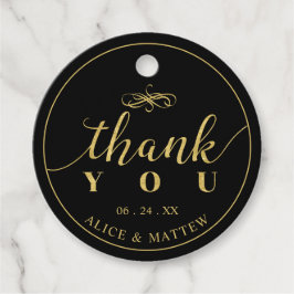 Etiquetas Para Recuerdos Oro & Negro | Regalo de agradecimiento de boda ele