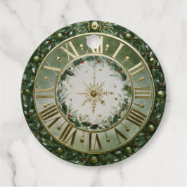 Etiquetas Para Recuerdos Oro y Verde Festivo
