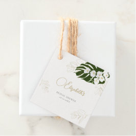 Etiquetas Para Recuerdos Orquídeas Tropicales De Oro Verde Elegante Ducha B