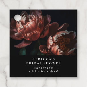 Etiquetas Para Recuerdos Oscuro Moody Romantic Florals Bridal Shower