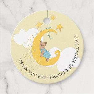 Etiquetas Para Recuerdos Oso de bebé dulce Luna Baby Shower Gracias