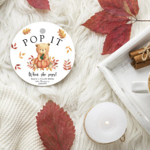 Etiquetas Para Recuerdos Oso de otoño con calabaza - ¡Pop!