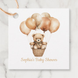 Etiquetas Para Recuerdos Oso de peluche con globos Gracias