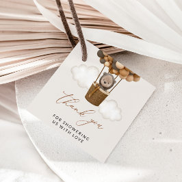 Etiquetas Para Recuerdos Oso, globos pardos, globo de aire caliente, Baby S