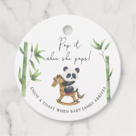 Etiquetas Para Recuerdos Oso panda Pop it cuando ella estalla ducha de bebé