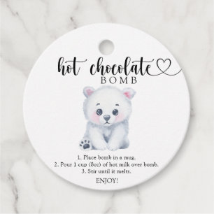 Etiquetas Para Recuerdos Oso polar bebé - Bomba de chocolate caliente