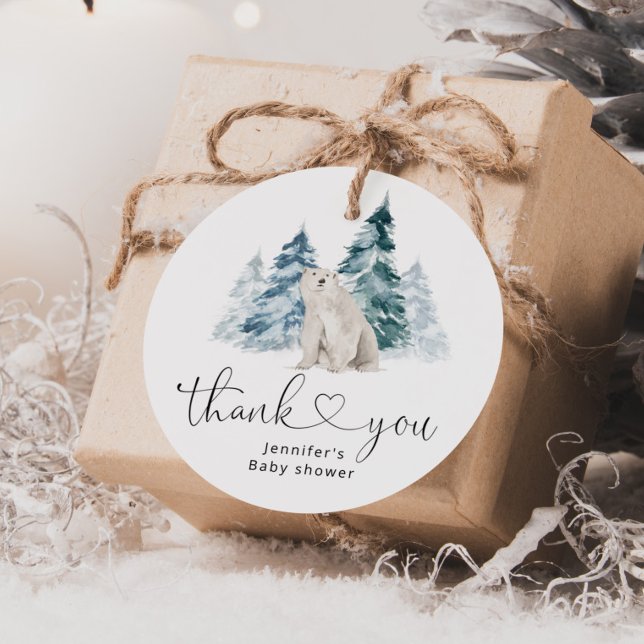 Etiquetas Para Recuerdos Oso polar bebé ducha gracias (Subido por el creador)