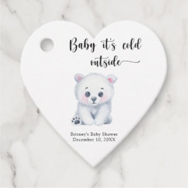 Etiquetas Para Recuerdos Oso polar de invierno - bebe hace frío afuera