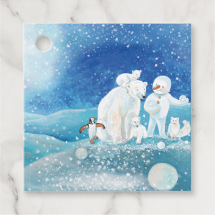 Etiquetas Para Recuerdos Osos Polares, Fox Polar, Pingüino Emperador y Snow
