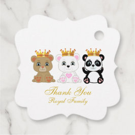 Etiquetas Para Recuerdos Osos reyes lindos agradecen en blanco