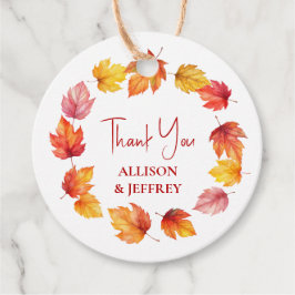 Etiquetas Para Recuerdos Otoño Cae Boda moderno Quemado Resto de la Hoja