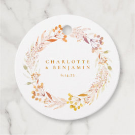 Etiquetas Para Recuerdos Otoño Floral Watercolor Wreath Boho Personalizado