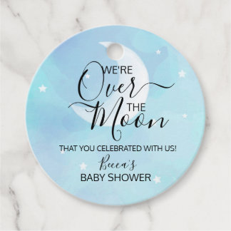Etiquetas Para Recuerdos Over The Moon Blue Gracias Baby Shower