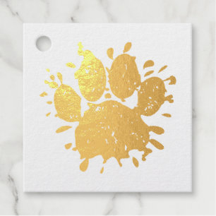 Etiquetas Para Recuerdos Paint Splatter Dog Paw Print