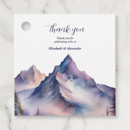 Etiquetas Para Recuerdos paisaje de boda de montañas cubiertas de nieve