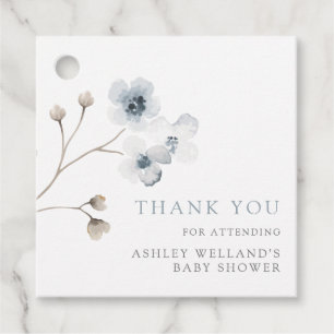 Etiquetas Para Recuerdos Pale Modern Simple Floral Baby Shower Favorito Tag