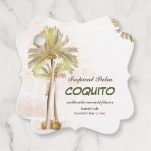 Etiquetas Para Recuerdos Palm tropical de coco de coquito