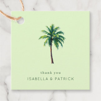 Etiquetas Para Recuerdos Palma Minimalista de Menta Tranquila