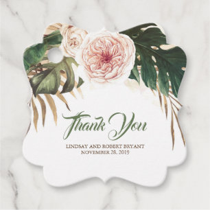 Etiquetas Para Recuerdos Palomas Florales Tropicales Gracias