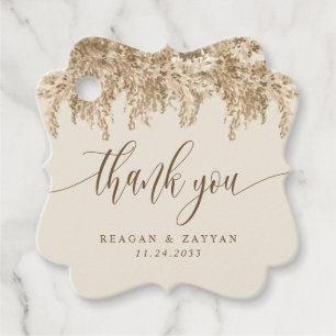 Etiquetas Para Recuerdos Pampas Grass Agradecimiento de Boda Terroso
