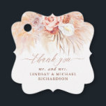Etiquetas Para Recuerdos Pampas Grass Floral Terracotta Boda Gracias<br><div class="desc">Pampas hierba y flores de terracota exóticas etiquetas de favores de boda</div>