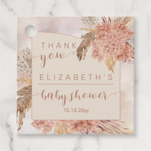 Etiquetas Para Recuerdos Pampas Grass   Hydrangeas Baby Shower Gracias Fa