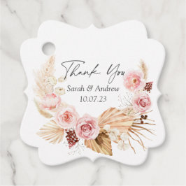 Etiquetas Para Recuerdos Pampas hierba boho flor acuarela boda favor