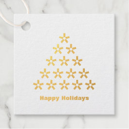 Etiquetas Para Recuerdos Papel de árbol de estrellas de nieve de Felices va