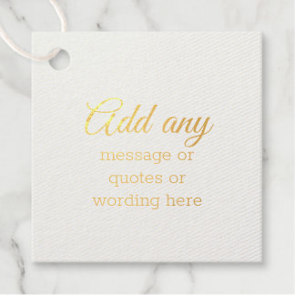 Etiquetas Para Recuerdos Papel de Oro PERSONALIZADO Sencillo Elegante Blanc