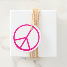 Etiquetas Para Recuerdos Papel de regalo groovy con signo de paz rosa