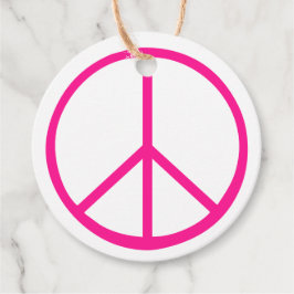 Etiquetas Para Recuerdos Papel de regalo groovy con signo de paz rosa