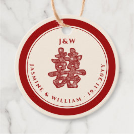 Etiquetas Para Recuerdos Papel floral corta doble felicidad Boda chino