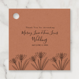 Etiquetas Para Recuerdos Papel Kraft Floral de Flores Silvestres de Primave