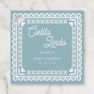 Etiquetas Para Recuerdos Papel mexicano Picado Cielito Lindo Baby Shower