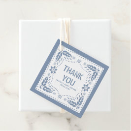 Etiquetas Para Recuerdos Papel picado azul turbio Gracias niño Ducha