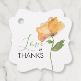 Etiquetas Para Recuerdos Paquetes acuarelas de flores Naranjas pintadas