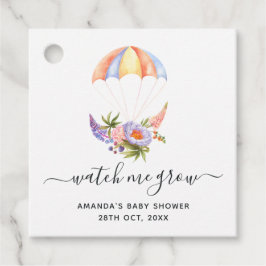 Etiquetas Para Recuerdos Paracaídas de ramo floral para Baby Shower agradec