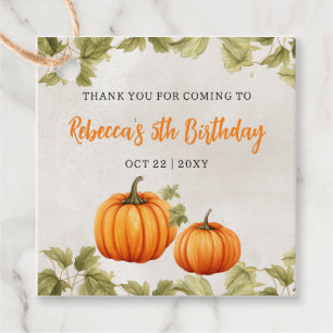 Etiquetas Para Recuerdos Parche de calabaza Naranja Quemado de Caída Cumple