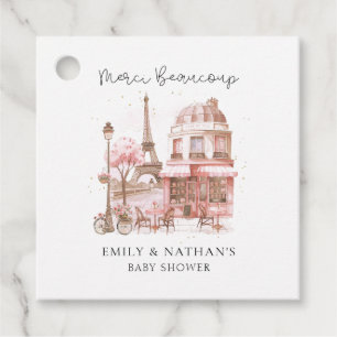 Etiquetas Para Recuerdos Paris Cafe Watercolor Script Baby Shower MGracias