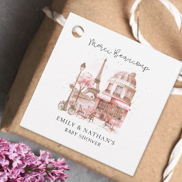 Etiquetas Para Recuerdos Paris Cafe Watercolor Script Baby Shower MGracias