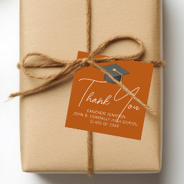 Etiquetas Para Recuerdos Partido de Graduación Personalizada de Naranja Que