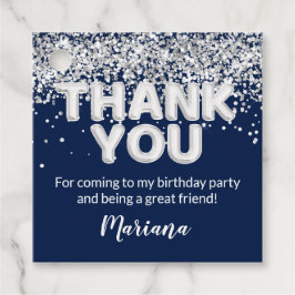 Etiquetas Para Recuerdos Partido Navy Blue y Silver a favor