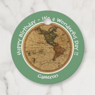 Etiquetas Para Recuerdos Partido Temático del Mapa del Hemisferio Occidenta
