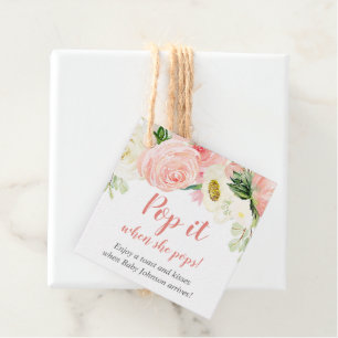 Etiquetas Para Recuerdos Pásalo cuando sale con una ducha de bebé floral ro