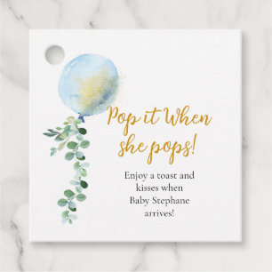 Etiquetas Para Recuerdos Pásalo cuando se lance el globo azul Eucalyptus